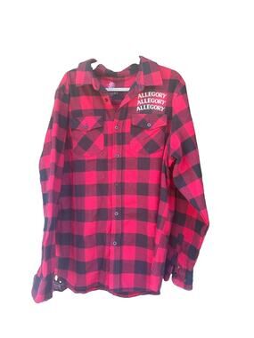 Men’s Allegory Long Sleeve Red Flannel Shirt Size xL (AM29)